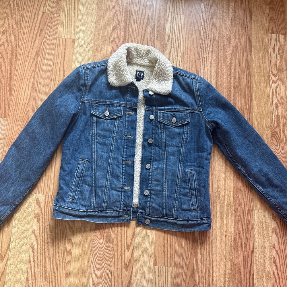 GAP Cream Sherpa Lined Jacket